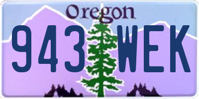 OR license plate 943WEK