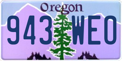OR license plate 943WEO