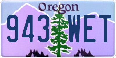 OR license plate 943WET