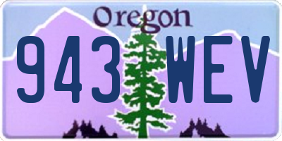 OR license plate 943WEV