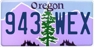 OR license plate 943WEX