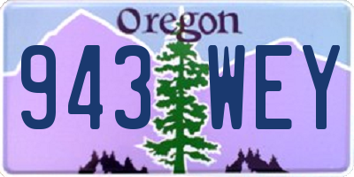 OR license plate 943WEY