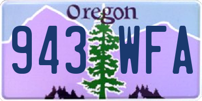 OR license plate 943WFA