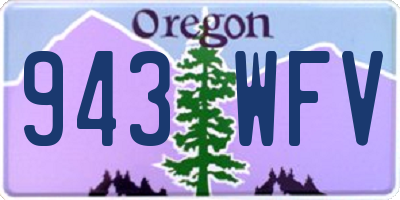 OR license plate 943WFV