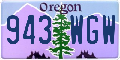 OR license plate 943WGW