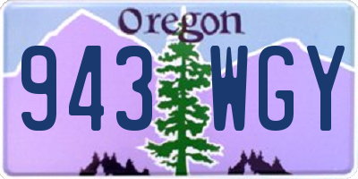 OR license plate 943WGY
