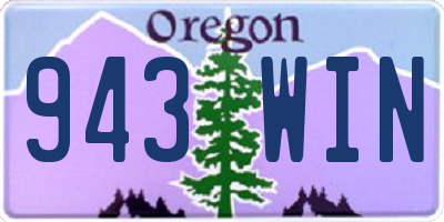 OR license plate 943WIN