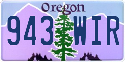 OR license plate 943WIR