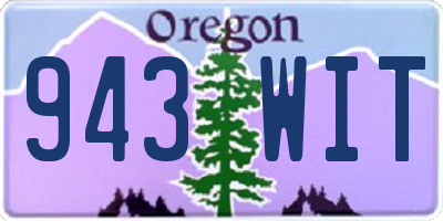 OR license plate 943WIT