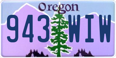 OR license plate 943WIW