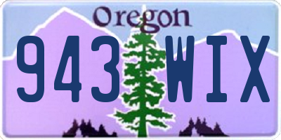 OR license plate 943WIX
