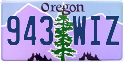 OR license plate 943WIZ