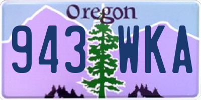 OR license plate 943WKA