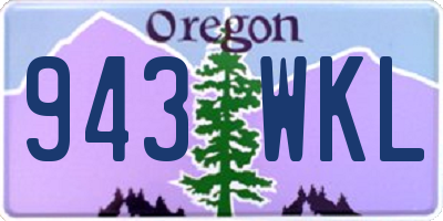OR license plate 943WKL
