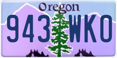 OR license plate 943WKO