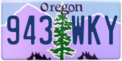 OR license plate 943WKY