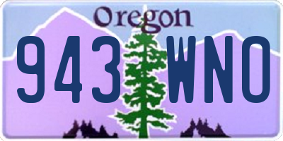 OR license plate 943WNO