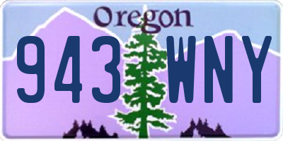 OR license plate 943WNY