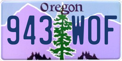 OR license plate 943WOF