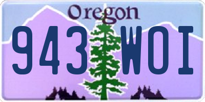 OR license plate 943WOI