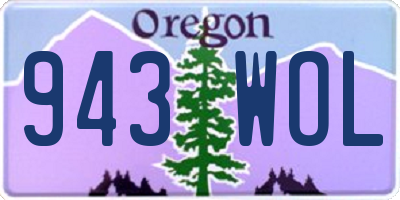 OR license plate 943WOL