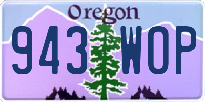 OR license plate 943WOP