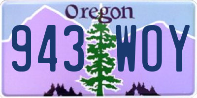 OR license plate 943WOY