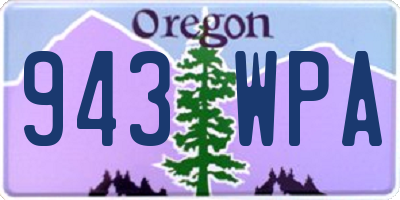 OR license plate 943WPA