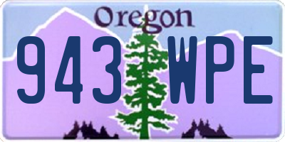 OR license plate 943WPE