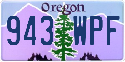 OR license plate 943WPF
