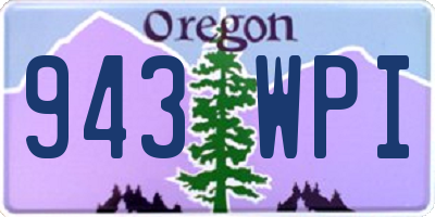 OR license plate 943WPI