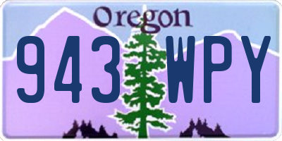 OR license plate 943WPY