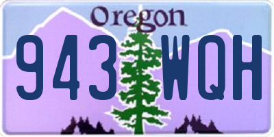 OR license plate 943WQH