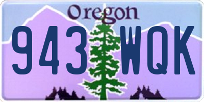 OR license plate 943WQK