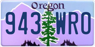 OR license plate 943WRO