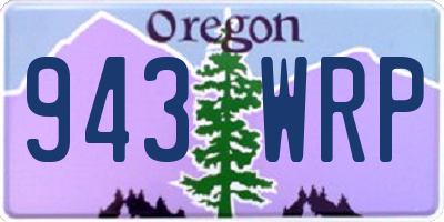 OR license plate 943WRP