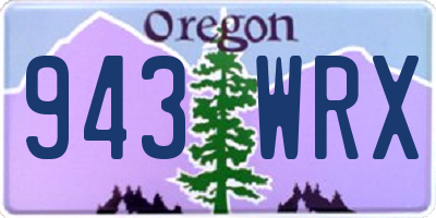 OR license plate 943WRX