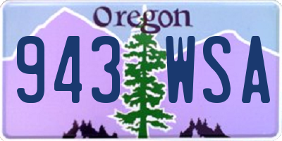 OR license plate 943WSA
