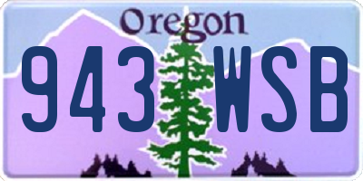 OR license plate 943WSB