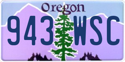 OR license plate 943WSC