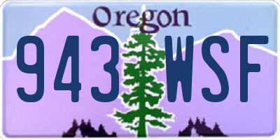 OR license plate 943WSF