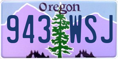 OR license plate 943WSJ