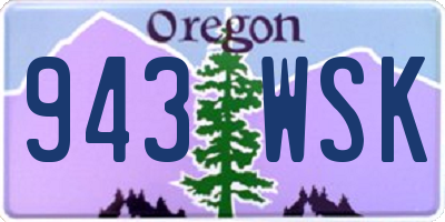 OR license plate 943WSK