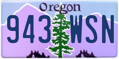 OR license plate 943WSN