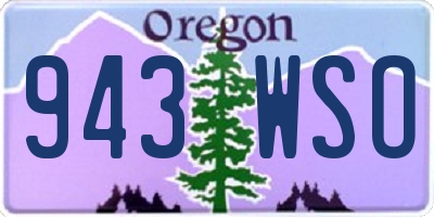OR license plate 943WSO