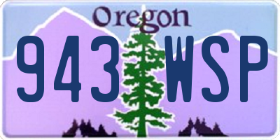 OR license plate 943WSP