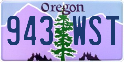 OR license plate 943WST