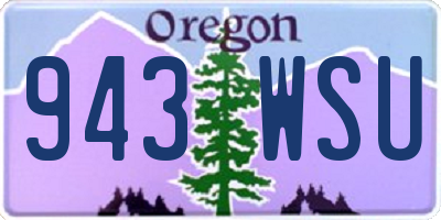 OR license plate 943WSU