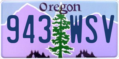 OR license plate 943WSV