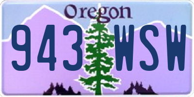 OR license plate 943WSW
